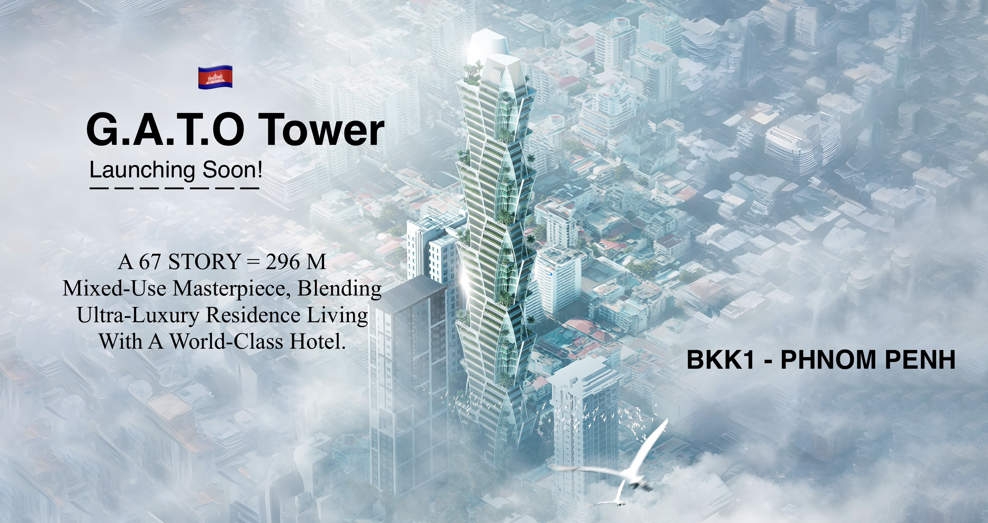 G.A.T.O Tower mixed-use skyscraper launching soon in BKK1 Phnom Penh